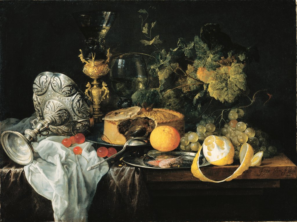 Sumptuous Still Life with Fruits, Pie and Goblets, Jan Davidsz. de Heem