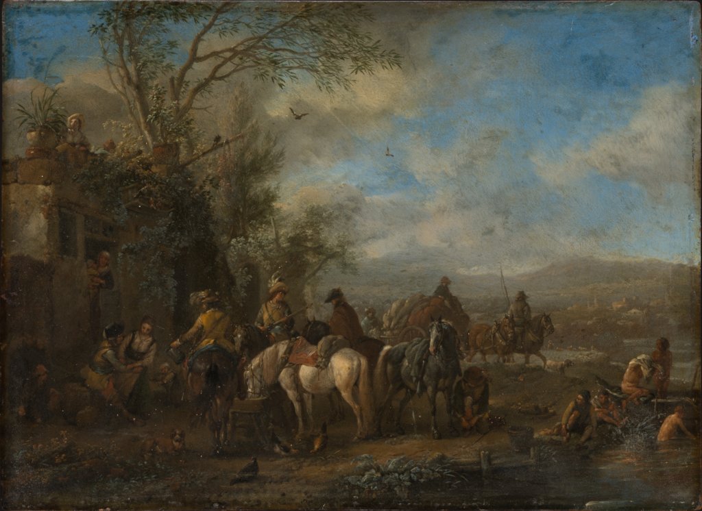Armed Riders in Front of an Inn, Philips Wouwerman