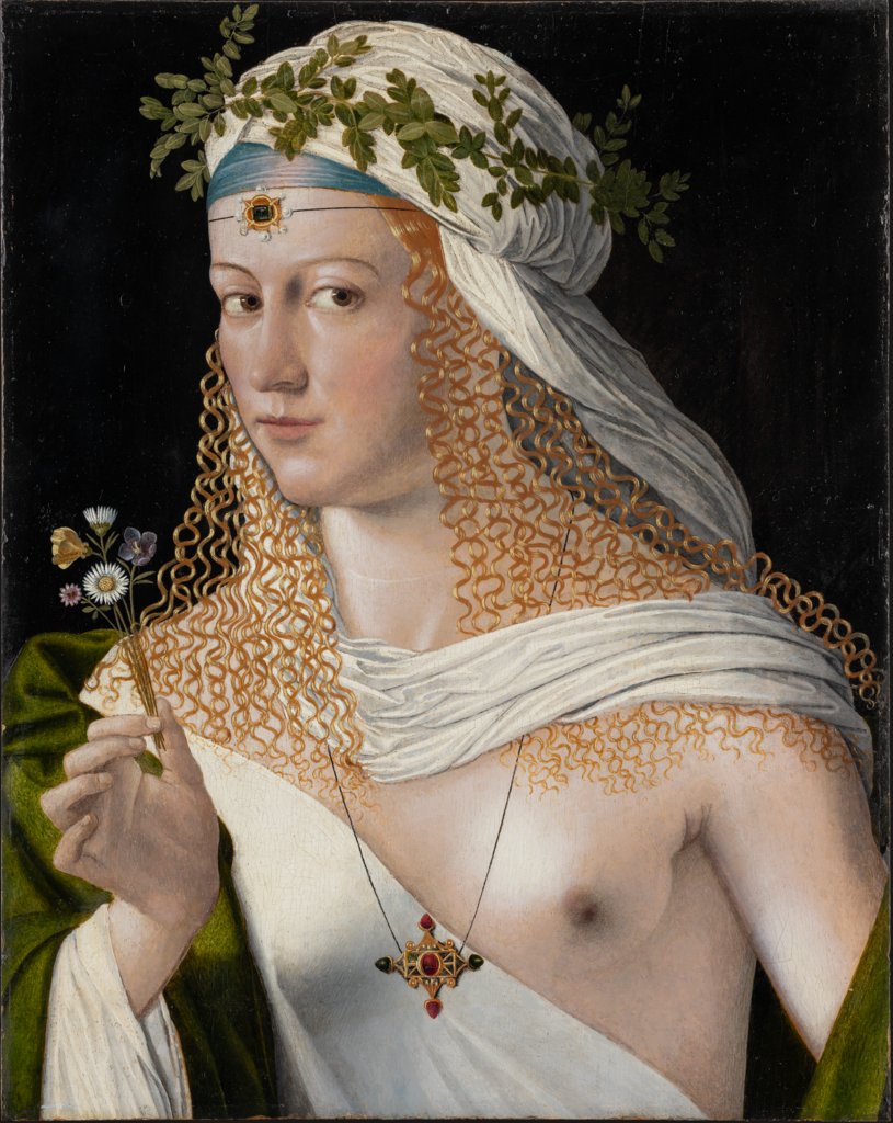 Idealised Portrait of a Young Woman as Flora, Bartolomeo Veneto