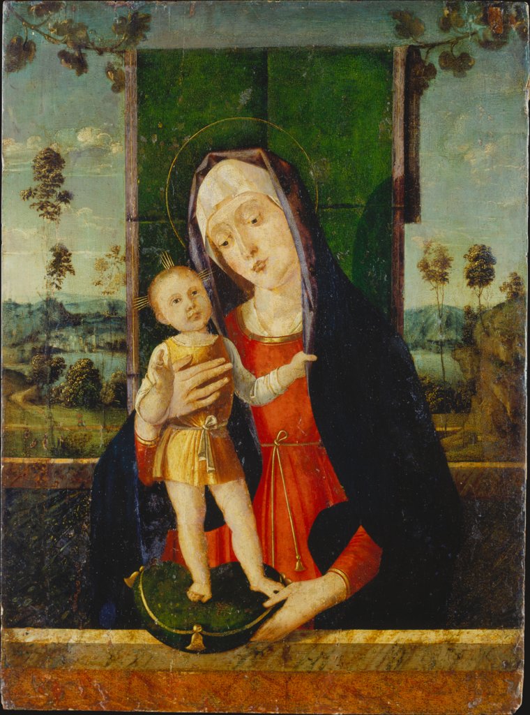 The Virgin and Child, Alvise Vivarini;  circle