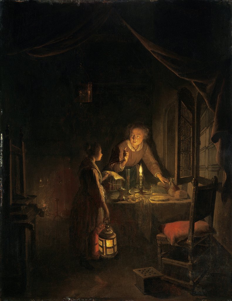 Woman Tidying the Supper Table, Gerrit Dou