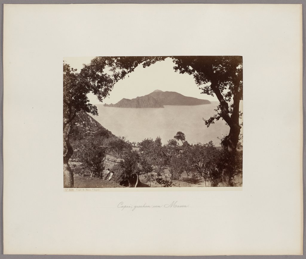 Naples: View of Capri from Massa Lubrense, Giorgio Sommer;   attributed