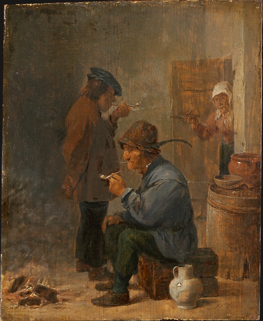 Two Smoking Peasants at the Coal Fire, David Teniers the Younger