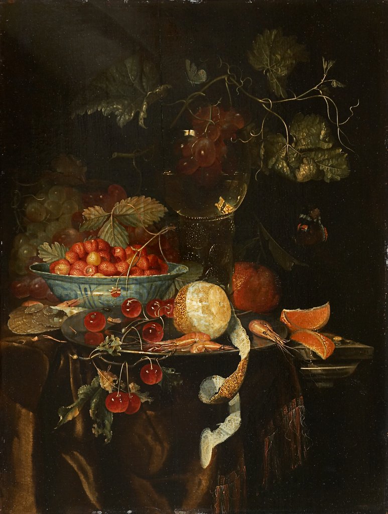 Still Life with Fruit and a Chinese Porcelain Bowl with Strawberries, Harmen Loeding