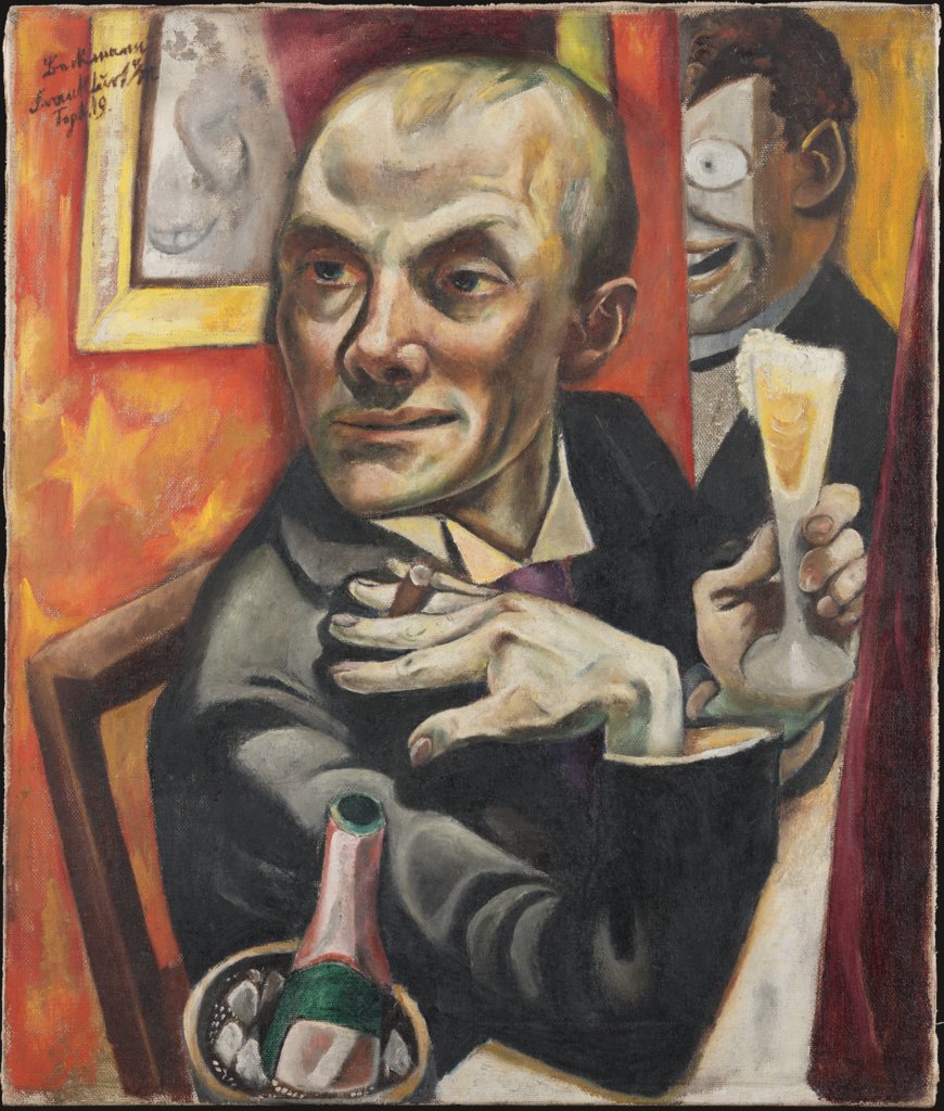 Self-Portrait with Champagne Glass, Max Beckmann