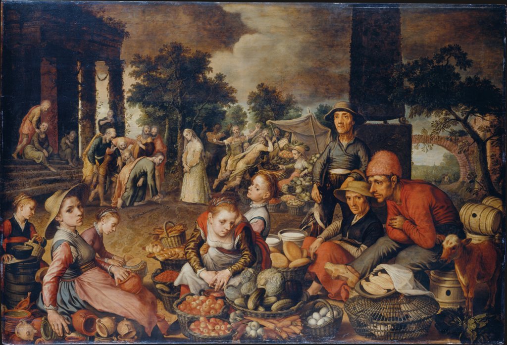 Market Scene with Christ and the Adulteress, Pieter Aertsen