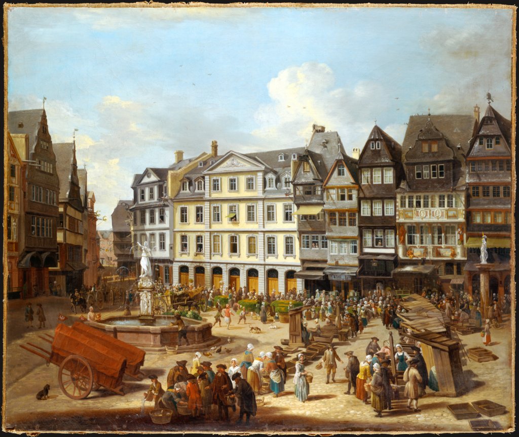 A Market on the Römerberg in Frankfurt, Christian Georg Schütz the Elder