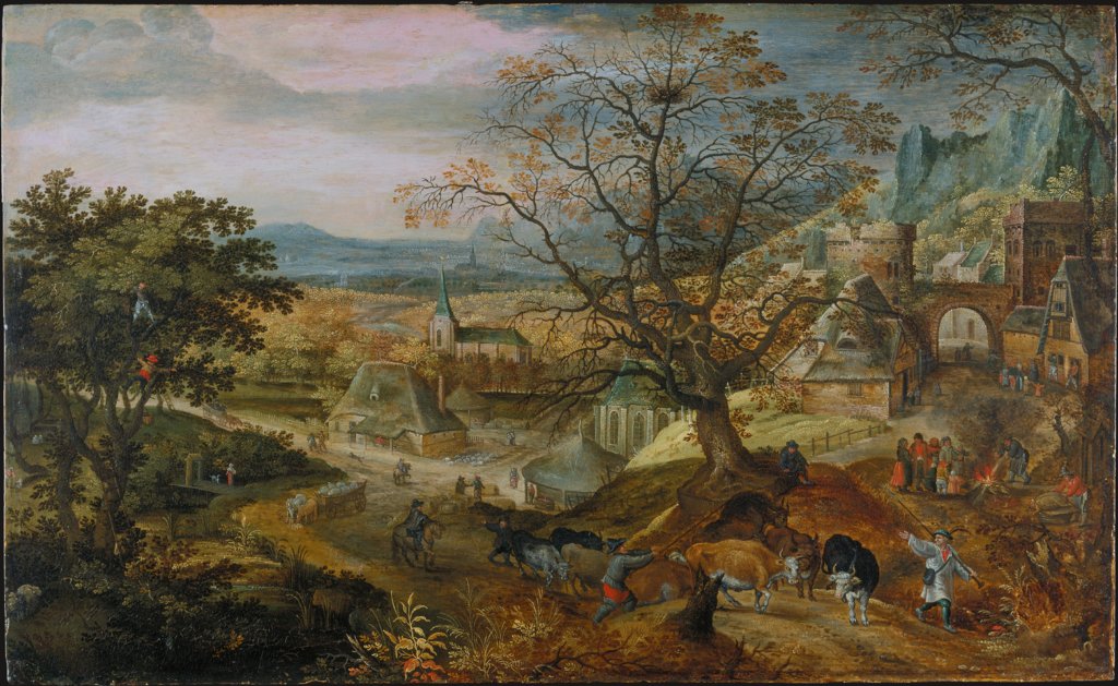 Landscape with Village: "Autumn", Jacob Savery