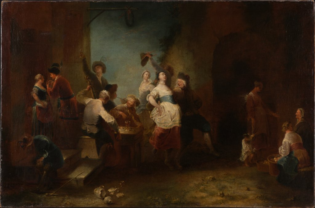 A Merry Company Dancing outside an Inn, Januarius Zick
