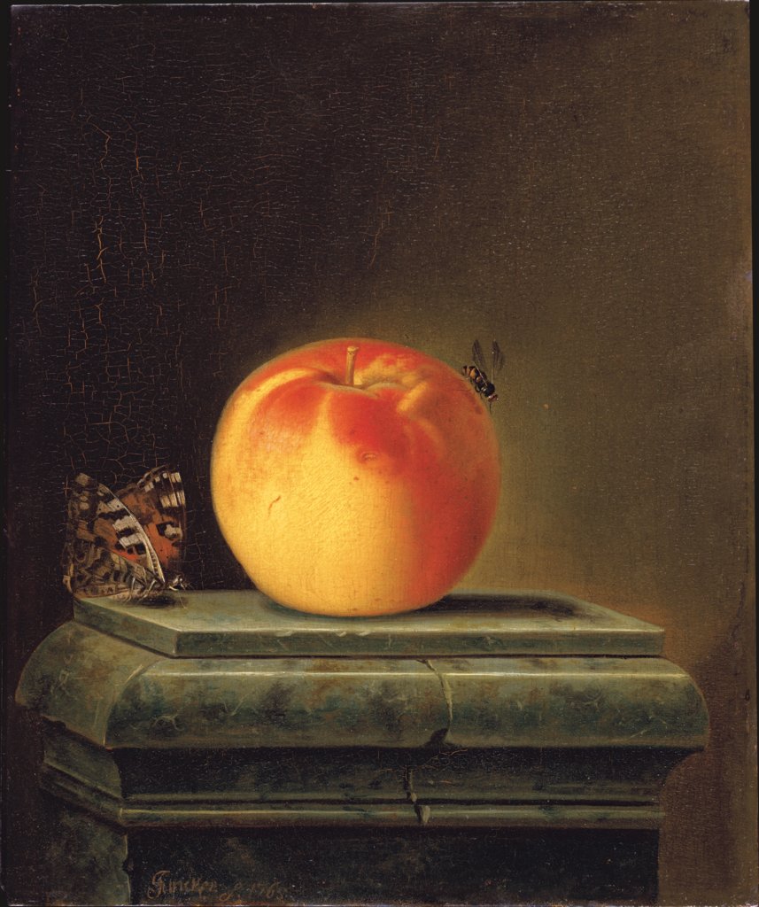Still Life with Apple and Insects, Justus Juncker