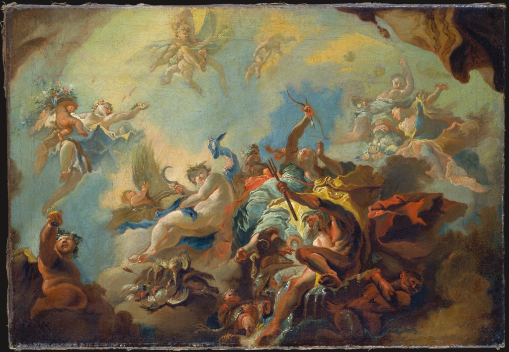 The Four Elements, Preparatory Study for a Painted Ceiling (Allegory of Time?), Franz Anton Maulbertsch