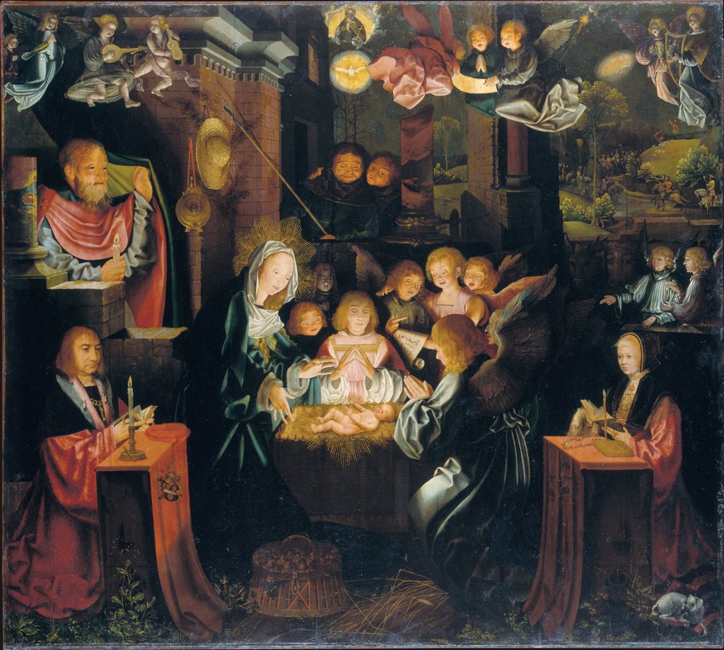 The Nativity with the Donors Peter von Clapis and Bela Bonenberg, Bartholomäus Bruyn the Elder