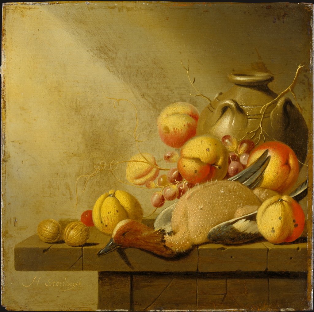 Still Life with Fruit and Plucked Duck, Harmen van Steenwijck