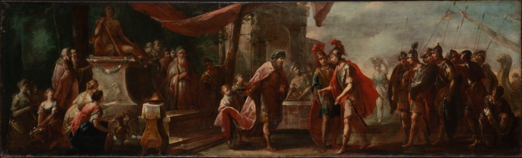 Aeneas Arriving in Latium, Johann Andreas Herrlein;   attributed