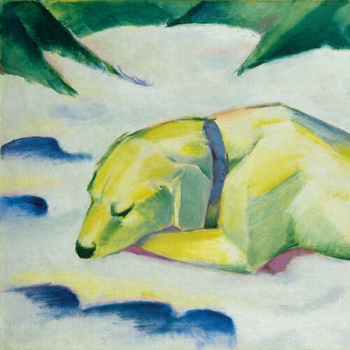 Dog Lying in the Snow, Franz Marc