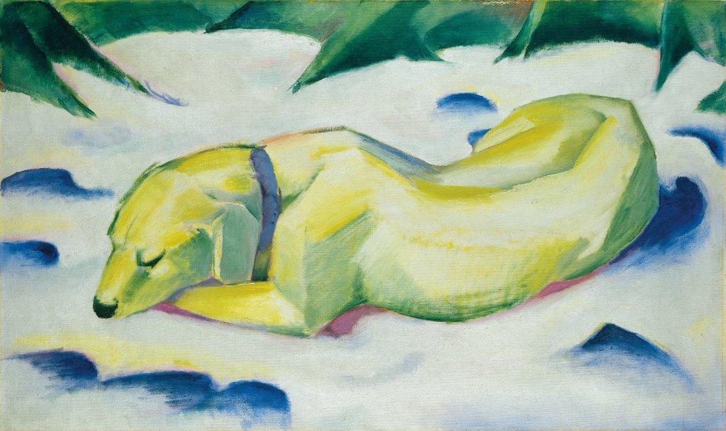 Dog Lying in the Snow, Franz Marc