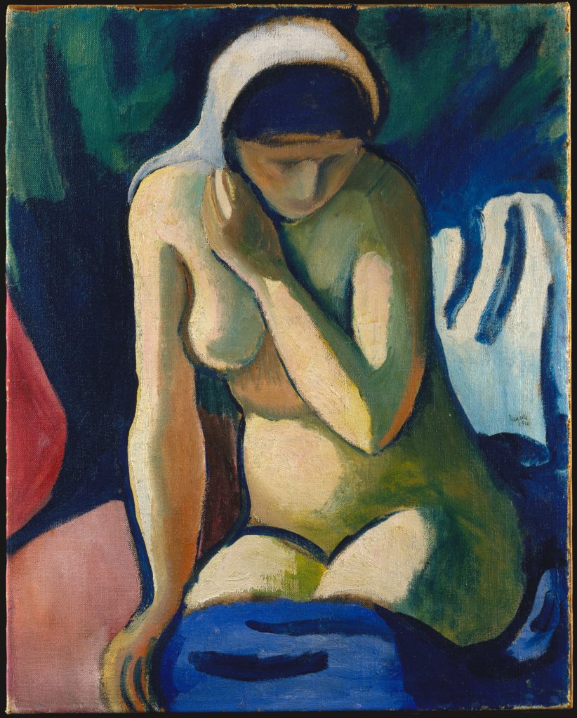 Naked Girl with Headscarf, August Macke
