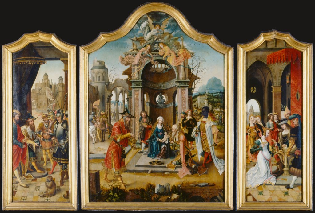 Triptych with the Adoration of the Magi and Old Testament Scenes, Master of the von Groote Adoration