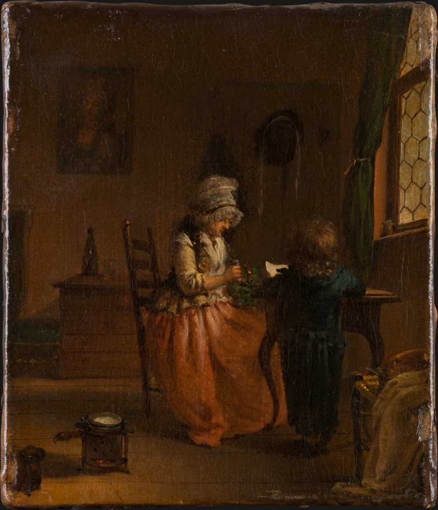 A Woman and a Boy at a Table, Georg Karl Urlaub