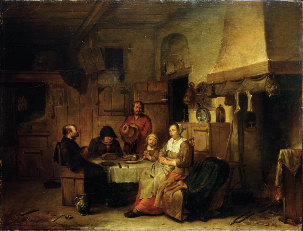 A Family Praying at the Midday Meal, Egbert Jaspersz. van Heemskerck