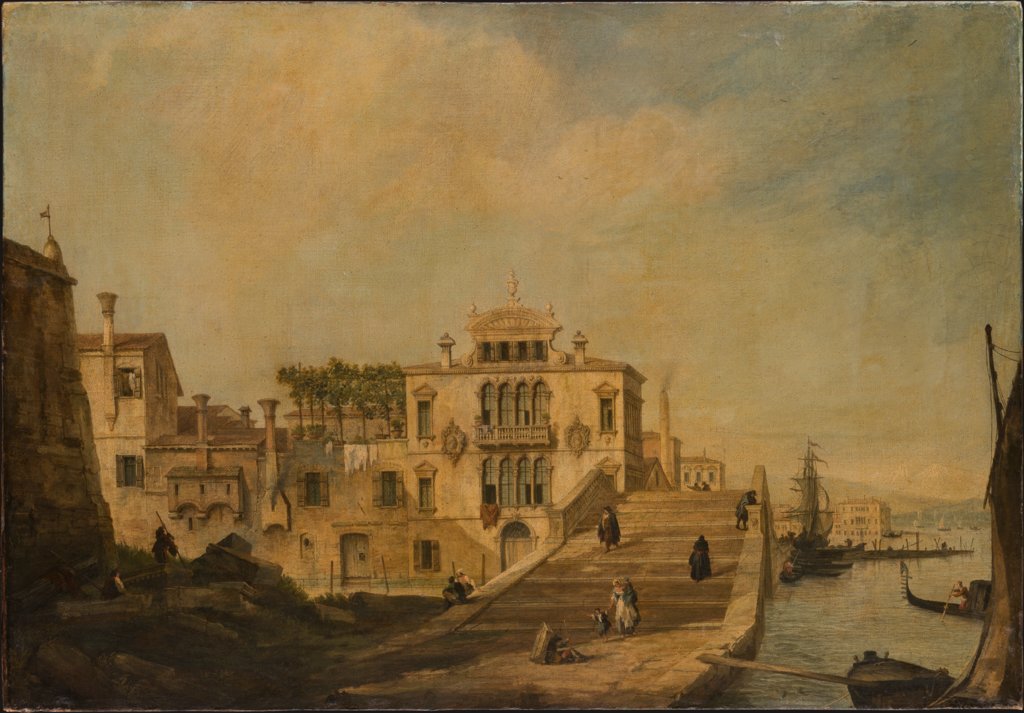 View of a Bridge in Venice, Canaletto (Giovanni Antonio Canal);  succession