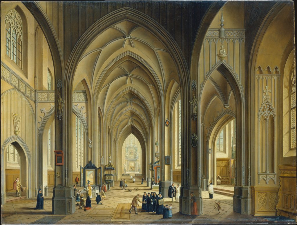 Interior of a Gothic Church, Johann Ludwig Ernst Morgenstern