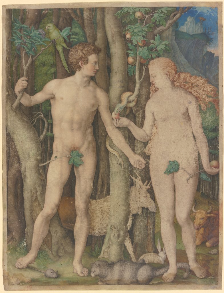Adam and Eve, German, 16th century, after Albrecht Dürer