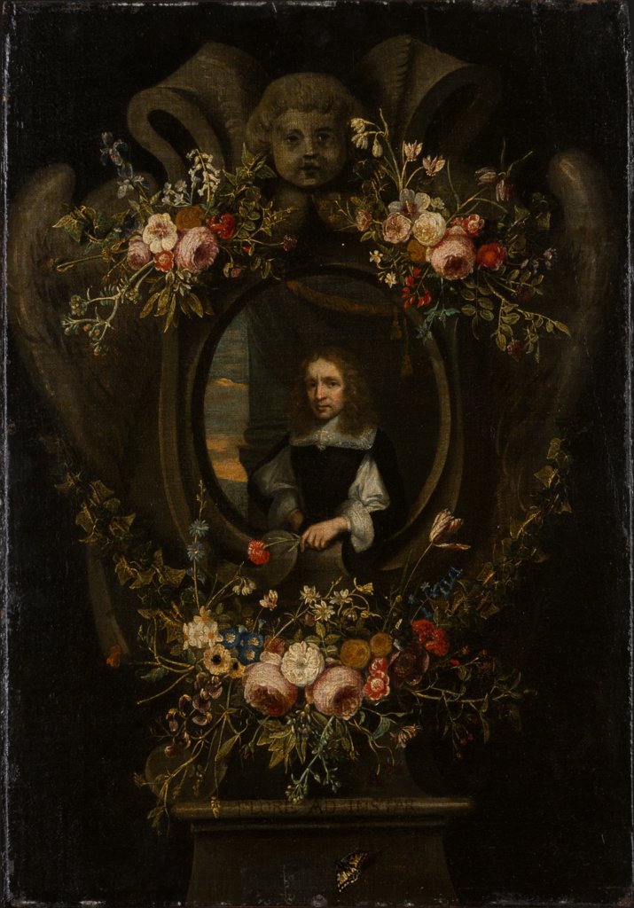 Portrait of a Man Wreathed by Flowers, Flemish Master