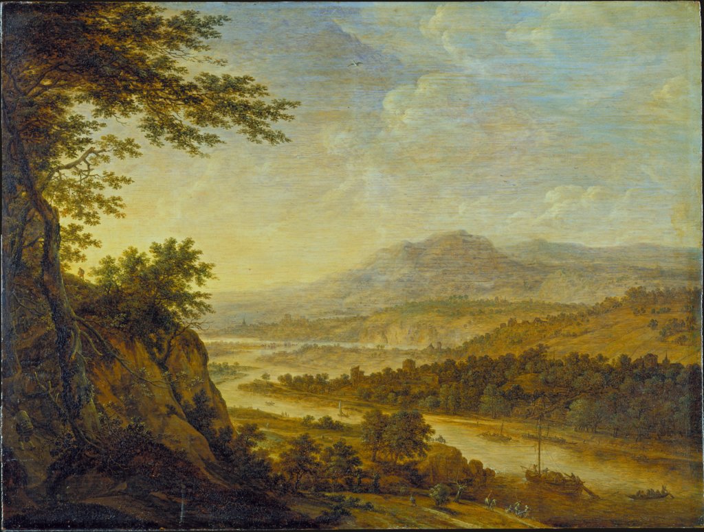 River Landscape with Rise of Cliffs, Herman Saftleven III