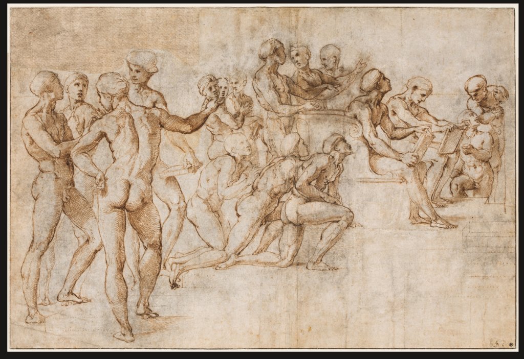 Study for the lower left section of the Disputa, Raphael