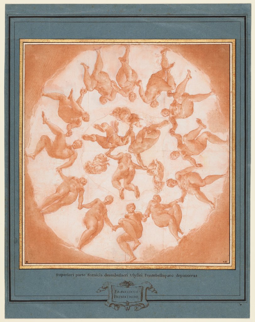 Dance of the Hours (Sketch for the central plafond painting of the Galerie d'Ulysse in Fontainebleau), Francesco Primaticcio