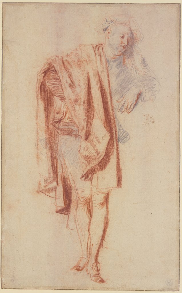 Standing Male Figure (Nicolas Vleughels?), Jean-Antoine Watteau