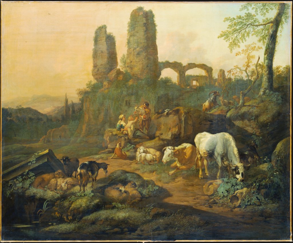 Shepherd Family Resting near an Ancient Ruin, Johann Heinrich Roos
