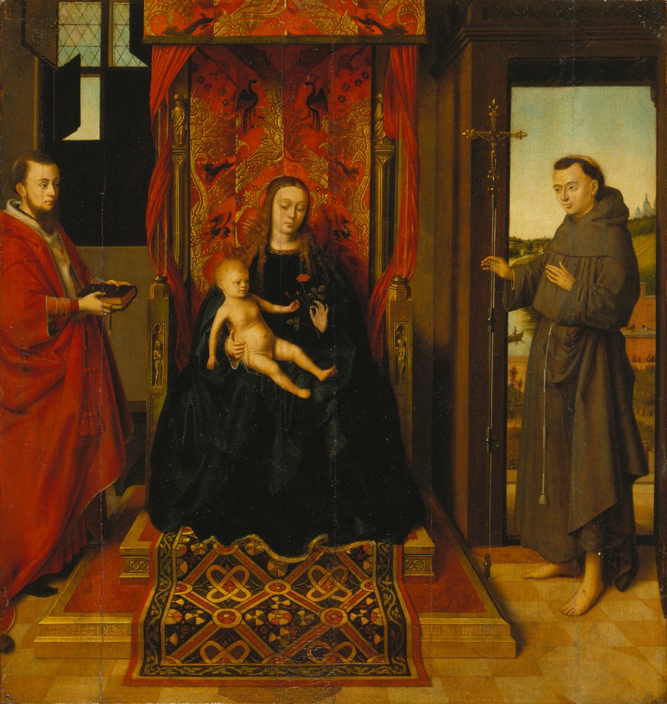 Virgin and Child with Saints Jerome and Francis, Petrus Christus