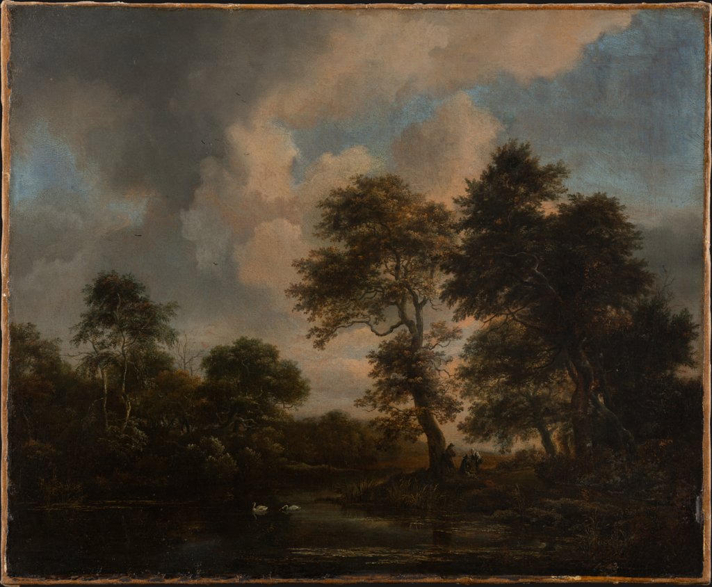 Forest Lake with two Swans, Jacob Isaacksz. van Ruisdael